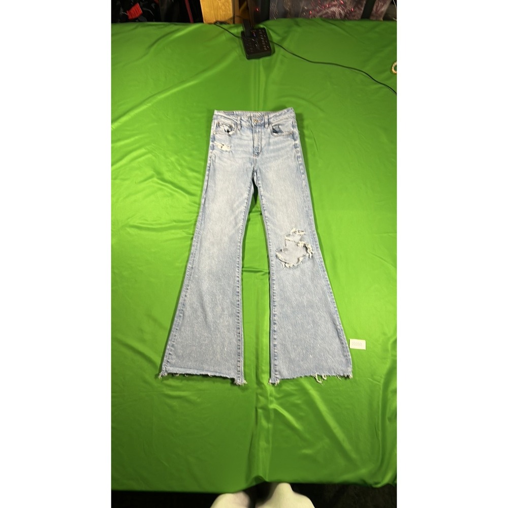 American Eagle Next Level Stretch Light Wash High-Rise Flare Jeans